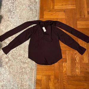 Oxblood Pussybow Blouse